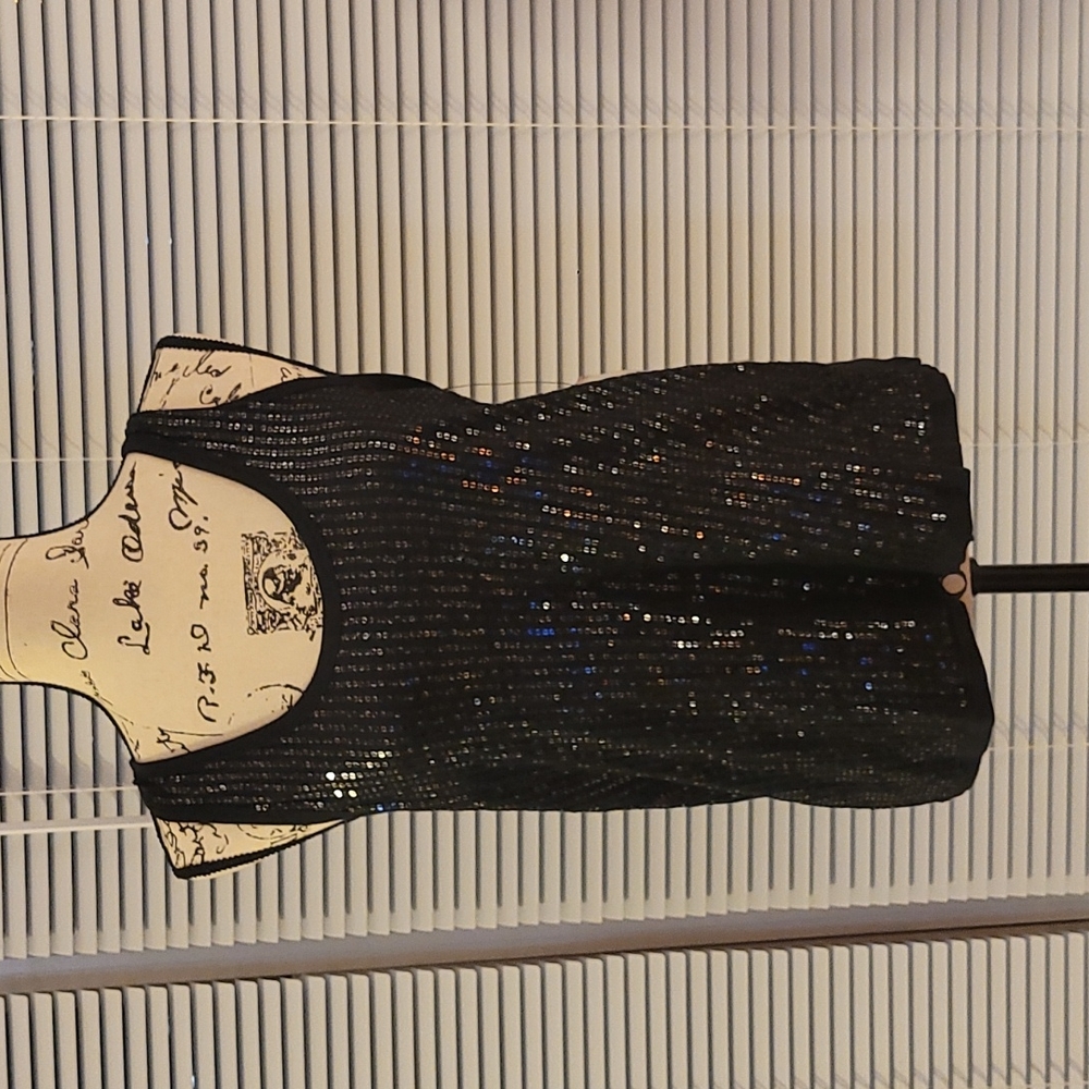 Calvin Klein Black Sequined Racerback Top